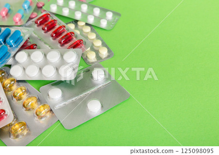 too many different pill of various blisters with different pills Medicines storage at home concept Medication storing. A pile of medicine in blister packs. Pharmaceutical blister packs too many different pill of various blisters with different pills Medicines storage at home concept Medication storing. A pile of medicine in blister packs. Pharmaceutical blister packs 125098095