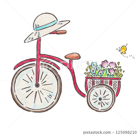 可愛的自行車插圖 可愛的自行車插圖 125098210