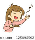 A woman singing enthusiastically 125098502