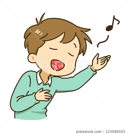 A man singing enthusiastically A man singing enthusiastically 125098503