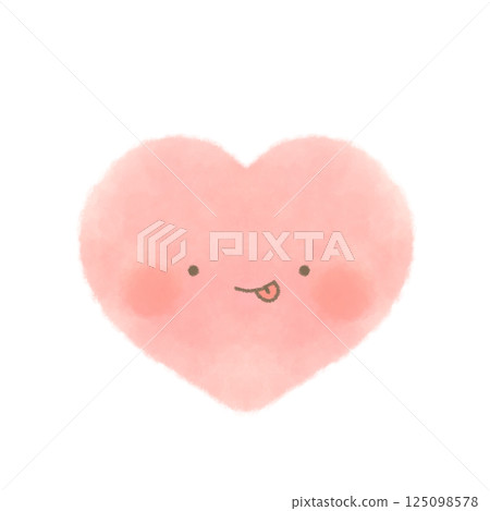Cute red heart with a cute face and tongue out 125098578
