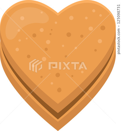 Heart-shaped pastry delight, a sweet treat with warm color and simple style. Love, bake, celebrate! 125098731