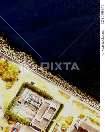 Port area - Aerial photography by drone (Hirakata Port/Kitaibaraki City, Ibaraki Prefecture) Port area - Aerial photography by drone (Hirakata Port/Kitaibaraki City, Ibaraki Prefecture) 125099142
