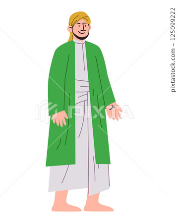 Sunan gunung jati Islam scholar ancient religion traditional teacher historic wali songo Islamic figure drawing illustration wearing green thobe and robe Sunan gunung jati Islam scholar ancient religion traditional teacher historic wali songo Islamic figure drawing illustration wearing green thobe and robe 125099222