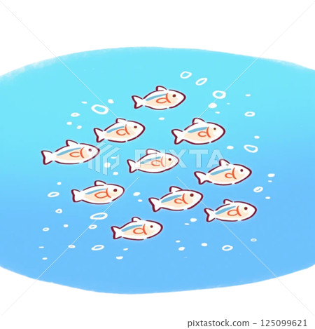 變形，一群小魚的插圖，圖標，材料，無背景 125099621