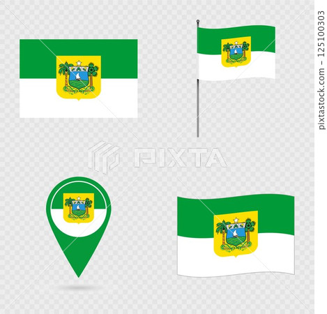 Rio Grande do Norte Flag Set, State of Brazil. 125100303