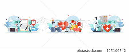Collection of Healthcare and hospital scene with miniature people. Collection of Healthcare and hospital scene with miniature people. 125100542