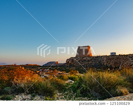 Camper at Mesa Roldan tower, Spain 125100829