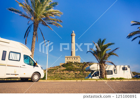 Camper at Cape Palos lighthouse, Spain 125100891