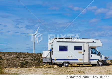 Caravan and wind turbine Caravan and wind turbine 125101346