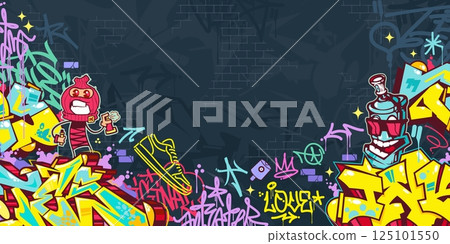 Cool Abstract Colorful Urban Street Art Graffiti Style Vector Illustration Background Template Cool Abstract Colorful Urban Street Art Graffiti Style Vector Illustration Background Template 125101550