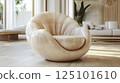 Seashell Armchair with Glossy Finish in Coastal-themed Room 125101610