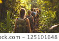 Group Hiking Through a Nature Reserve 125101648