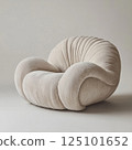 Mushroom-shaped Chair with Cream Velvet Texture 125101652
