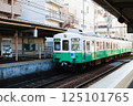 The platform at Kotohira Electric Railway Station in Takamatsu 125101765