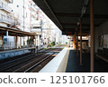 The platform at Kotohira Electric Railway Station in Takamatsu 125101766