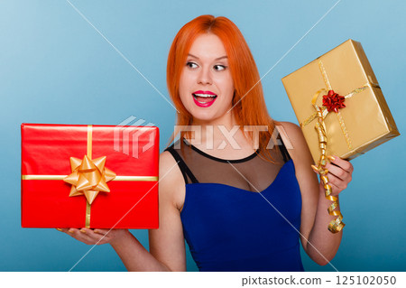 holidays love happiness concept - girl with gift boxes holidays love happiness concept - girl with gift boxes 125102050