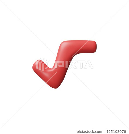 Vector illustration of red 3D square root icon. Mathematical square root. 125102076