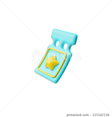 Cinema ticket, voucher or coupon blank 3D plastic cartoon vector icon, adhesive paper price label, discount or sale tag Cinema ticket, voucher or coupon blank 3D plastic cartoon vector icon, adhesive paper price label, discount or sale tag 125102136
