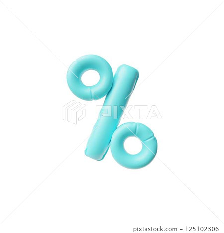 3D blue percentage sign from an inflated balloon vector icon, discount tag, Black Friday sale special offer symbol 125102306