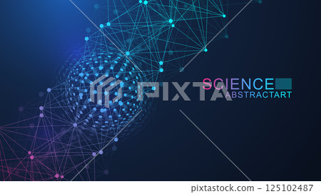 AI technology abstract background. AI generative art creative banner concept in the digital style. High tech poster with place for text. Futuristic design element. AI technology abstract background. AI generative art creative banner concept in the digital style. High tech poster with place for text. Futuristic design element. 125102487
