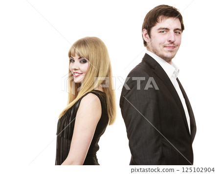 Happy elegant couple lovers. Happy elegant couple lovers. 125102904