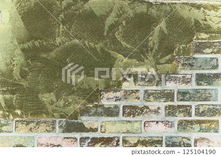 Illustration CG image Brick tiles pasted on a mortar wall 3 125104190