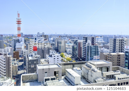 View from Kanayama Minami Building in Nagoya City. View from observation deck, observation room, observation deck, view, view, scenery, scenery, scenery in the direction of Nagoya Port 125104683