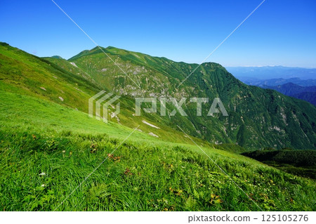 Mount Eboshi and Mount Baikabiki in the Iide mountain range Mount Eboshi and Mount Baikabiki in the Iide mountain range 125105276