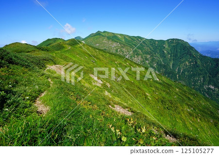 Mount Kitamata, Mount Baikabuki, and Mount Eboshi in the Iide mountain range 125105277