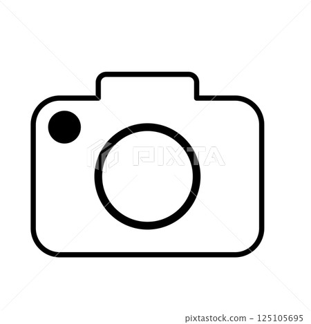 Camera simple illustration black and white 125105695