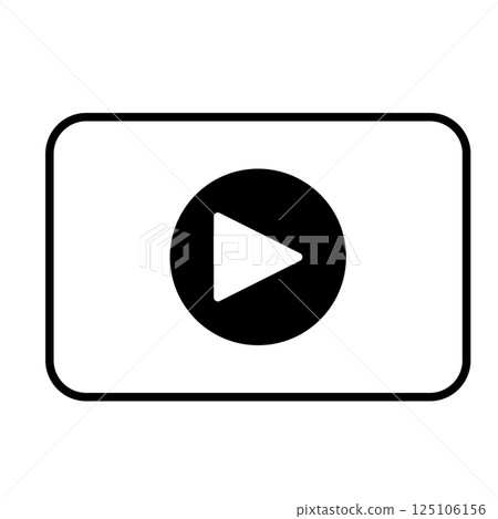 Video icon simple illustration black and white Video icon simple illustration black and white 125106156
