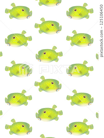 Cute boxfish pattern illustration Cute boxfish pattern illustration 125106450