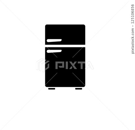 Fridge Refrigerator, Freezer Cold, Cooler Solid Flat Vector Icon Isolated on White Background 125106856