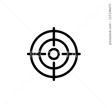 Target, Crosshair, Geo Positioning GPS Solid Flat Vector Icon Isolated on White Background 125106875