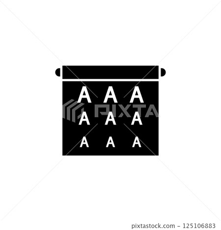 Vision Text Board, Optometry Admission Test Solid Flat Vector Icon Isolated on White Background 125106883