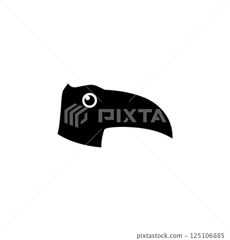 Dodo Bird Silhouette, Parrot Cockatoo Solid Flat Vector Icon Isolated on White Background 125106885