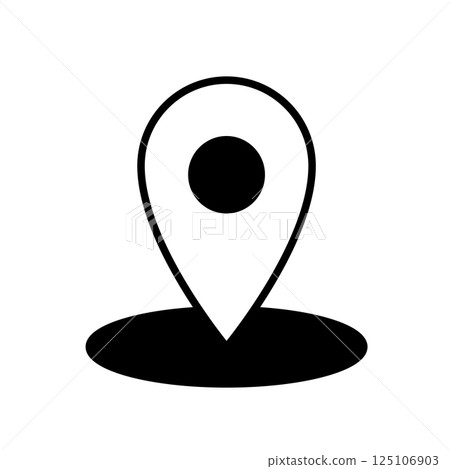 Pin position simple illustration black and white 125106903