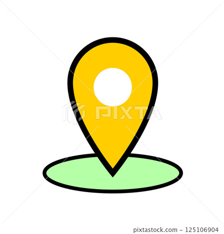 Pin position simple illustration orange 125106904