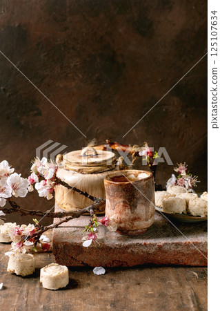 Japanese Tea Ceremony with Cherry Blossoms Japanese Tea Ceremony with Cherry Blossoms 125107634