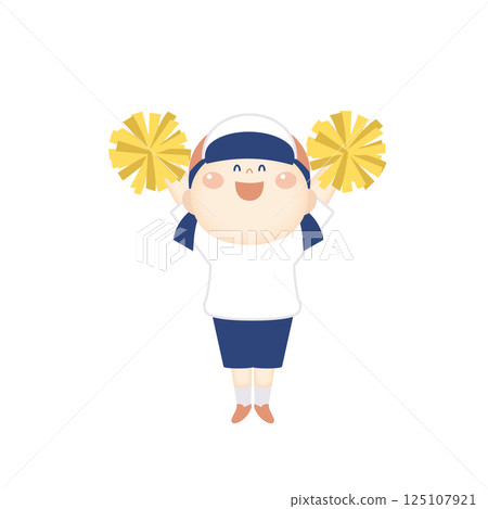 圖：一個穿著運動服、全身歡呼的女孩 125107921