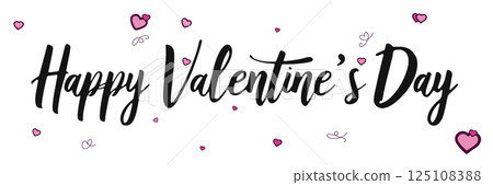 Modern Happy Valentines Day Typography Stylish Modern Happy Valentines Day Typography Stylish 125108388