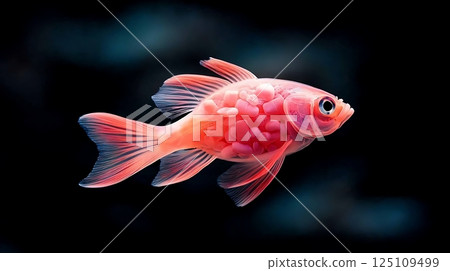 gold fish isolated on black background gold fish isolated on black background 125109499