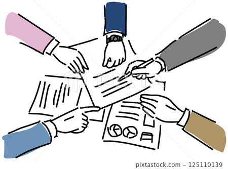 會議中拿著文件的人的手 125110139