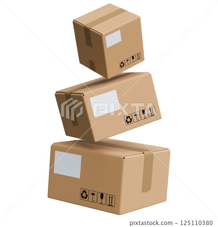 Cardboard Delivery Boxes Stack 125110380