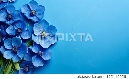 精美的紙藝裝飾,帶有藍色花朵和漸變背景,可用作白色情人節或父親節的背景 精美的紙藝裝飾,帶有藍色花朵和漸變背景,可用作白色情人節或父親節的背景 125110656