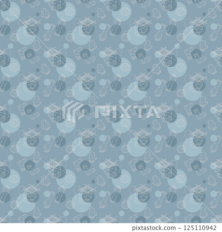Seamless pattern with circular knitting and clothes color. Illustration for your projects. Seamless pattern with circular knitting and clothes color. Illustration for your projects. 125110942