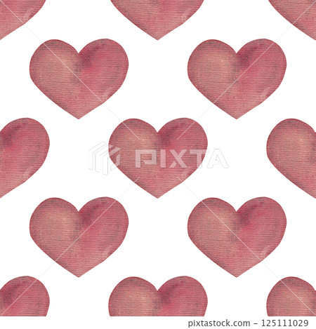 Pink watercolor hearts. Seamless pattern. Valentine's day print. Perfect for tablecloth and bed linen Pink watercolor hearts. Seamless pattern. Valentine's day print. Perfect for tablecloth and bed linen 125111029
