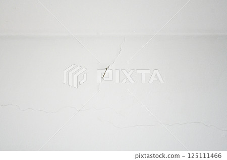 Peeling painted concrete wall. Leaking rain cause the wall and ceiling cracked. Peeling painted concrete wall. Leaking rain cause the wall and ceiling cracked. 125111466