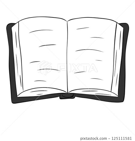 Book, diary or notebook illustration with white paper blank pages isolated on transparent background. Vector graphic line ink sketch empty album and brown leather hardcover template Book, diary or notebook illustration with white paper blank pages isolated on transparent background. Vector graphic line ink sketch empty album and brown leather hardcover template 125111581